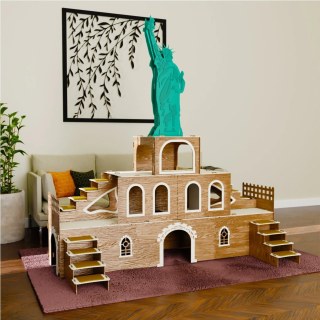 3-stöckiges Kaninchenhaus „Statue of Liberty“ – Zerlegbares Hasenhaus aus 3 mm