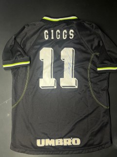 Damen Herren Fußballtrikot von RYAN GIGGS mit Originalunterschrift Für Fanatiker