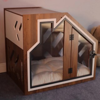 Moderne Hundehütte aus MDF Indoor Hundebox Möbel Katzenhaus &Hundebett