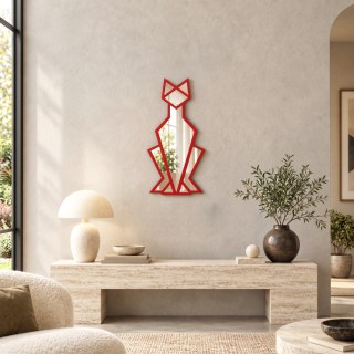 Geometrik Kedi Duvar Aynası | Renkli Mozaik Vitray Dekor | Art Deco Siyah Kedi Silüetli Ayna | Kedi Severlere Özel Benzersiz Hediye - görsel 6