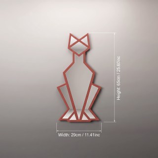 Geometrik Kedi Duvar Aynası | Renkli Mozaik Vitray Dekor | Art Deco Siyah Kedi Silüetli Ayna | Kedi Severlere Özel Benzersiz Hediye - görsel 7