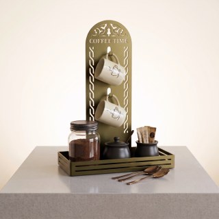 Metal Kahve Köşesi ve 2 Kupali Askılı Tepsi | 4 Renk Seçeneği
