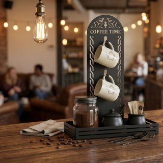 Metall-Kaffeeecke mit 2 Tassenhaken und Tablett | 4 Farboptionen