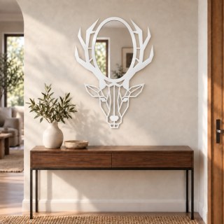 Geometrik geyik başı duvar aynasıyla evinize cesur ve sanatsal bir dokunuş katın. Temiz açılı çizgileri, zarif boynuzları ve modern siyah metal görünümüyle bu dekoratif ayna, işlevselliği özgün bir tasarımla bir araya getirir. - görsel 5