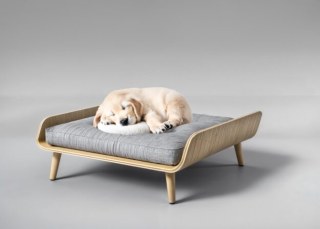 Almo Light – Premium Haustierbett für Hunde & Katzen in modernem Holzdesign