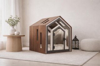 Moderner Hundehütte für Innen Hundekäfig aus Holz - Hunde & Katze Handgefertigt