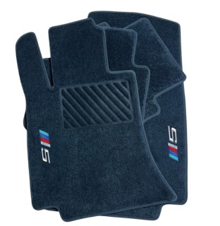 Premium Auto Fußmatten Set für BMW 5er E39 E60 E61 F10 F11 G30 G31 G60 G61 GT– Maßgeschneiderte Velours & Kunstleder Automatten Set 4-teilig (Modell 3, BMW 5er F10/F11 2014 - 2017)