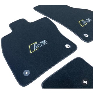Premium Auto Fußmatten Set für Audi A3 Maßgeschneiderte Velours & Kunstleder Automatten Set 4-teilig (Modell 2, Audi A3er 2003-2011)
