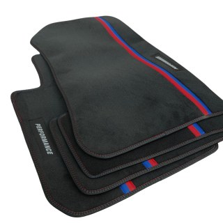 Premium Auto Fußmatten Set Passend für BMW 2er F22 F46 G42 – Maßgeschneiderte Velours & Kunstleder Automatten Set 4-teilig (Modell 3, BMW 2er F22 2014 - 2021)