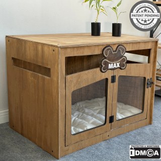 Moderne Hundehütte Katzenhaus aus Holz Indoor Hundehaus Katzenhöhle mit Kissen