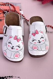 DOGİYE 3010 Glückliche Katze Anatomische Orthopädische Pantoletten – Damen Komfort Hausschuhe mit Rutschfester Sohle, 5 cm Absatz